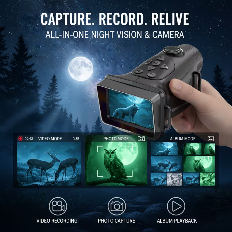 Night Thermal® 4K Digital Night Vision Monocular with 18× Optical Zoom